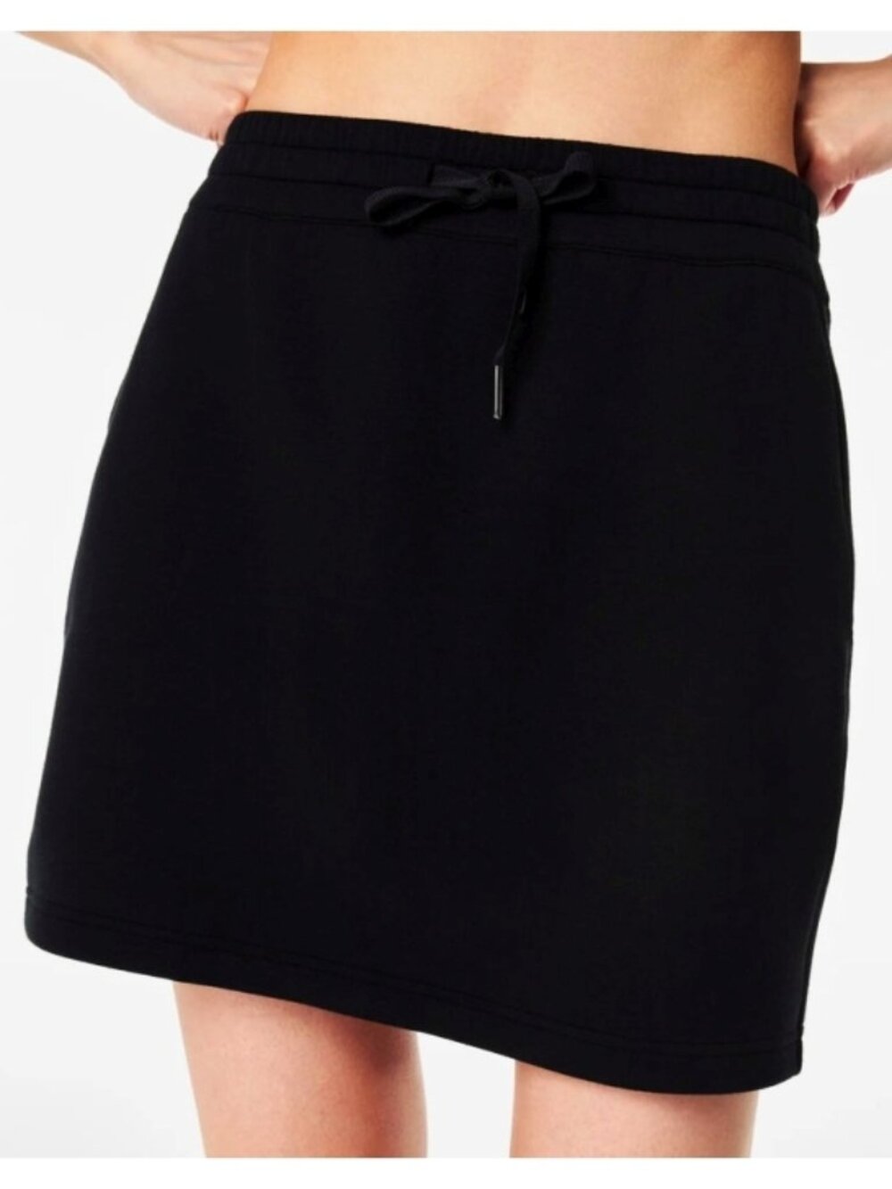 Spanx AirEssentials Mini Skort Black Booty Boost High-Waist Sweats Jogger Skirt